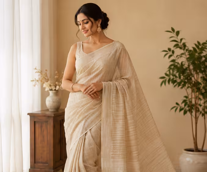Linen Saree